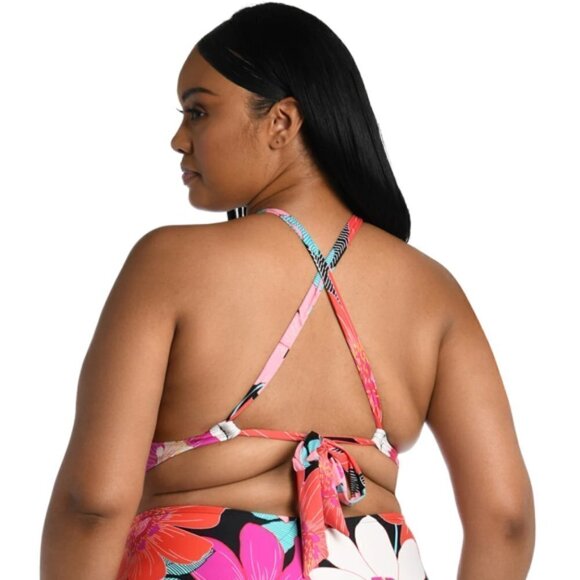 La Blanca 'In Full Bloom' High-Neck Midkini Swim Top, Multicolor - Picture 2 of 2